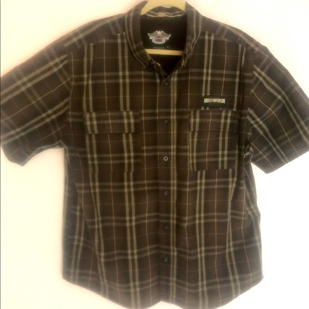Harley Davidson Plaid Button Down Shirt XL